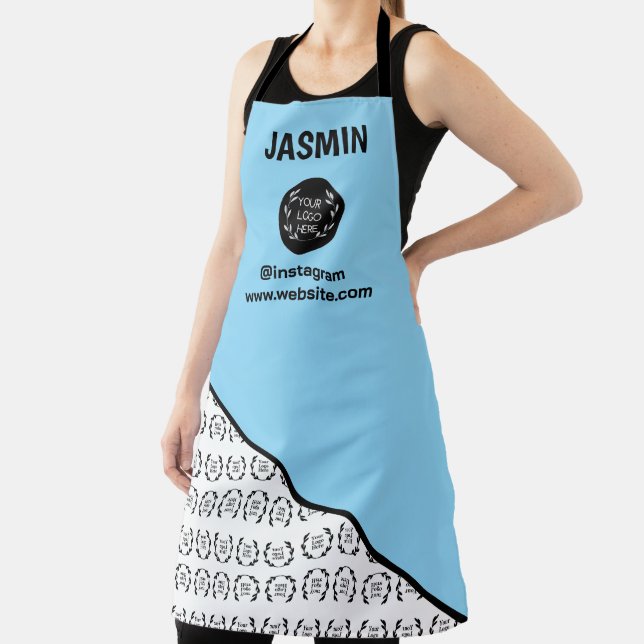 Business Logo Color Block Pattern Name Title Apron (Insitu)