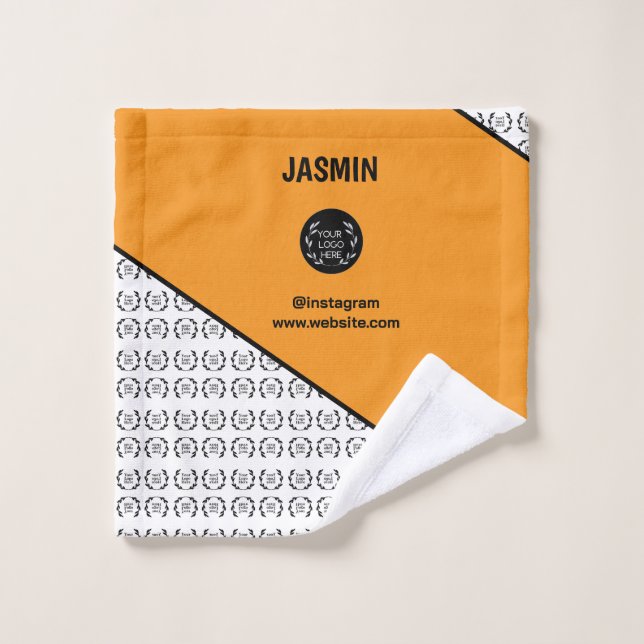 Business Logo Colour Block Pattern Name Title Wash Cloth (Wash Cloth)