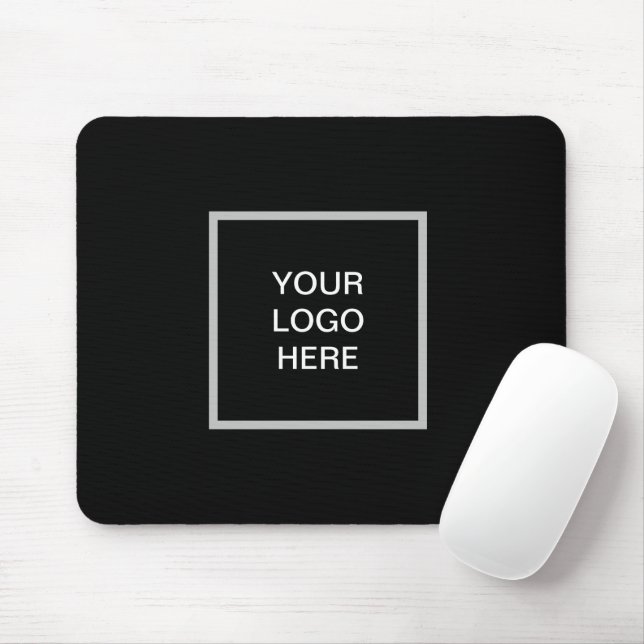 Business logo Company Black Minimalist Classic Mouse Pad (With Mouse)