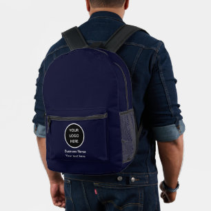 Business Logo Company Blue Promotional Branding Printed Backpack