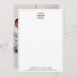 Business Logo Company Branded Photo Gray Border Card
