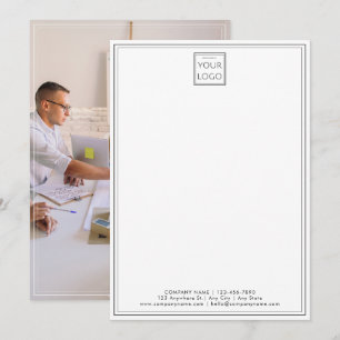 Business Logo Company Branded Photo Two Border  Card