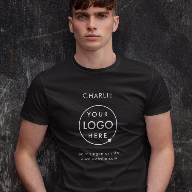 Business Logo Company Branded Staff Employee Name T-Shirt (Creator Uploaded)