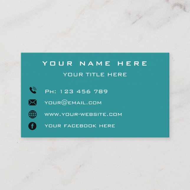 Business Logo Company Contact Info Professional  Business Card (Front)