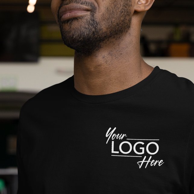 Business Logo Company Employee Black T-Shirt (Creator Uploaded)