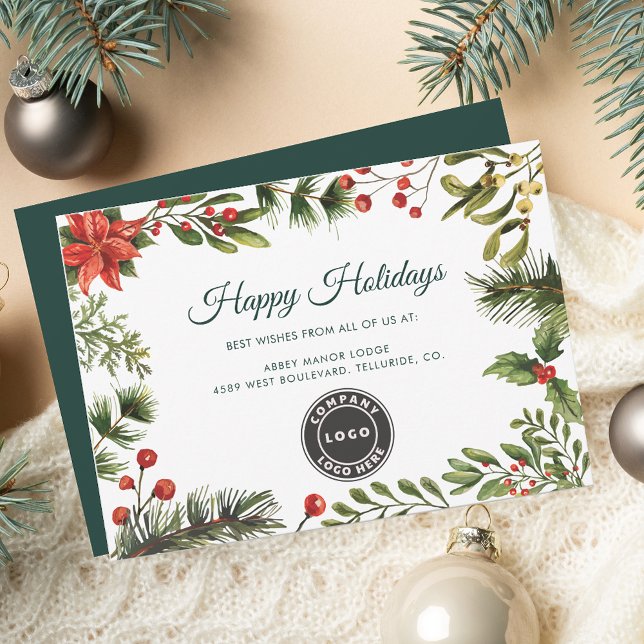 Business Logo Company Employees Christmas Holiday Card (Business Logo Company Employees Christmas Holiday Card)