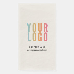 Business Logo Company Event Minimalist Ecru Napkin