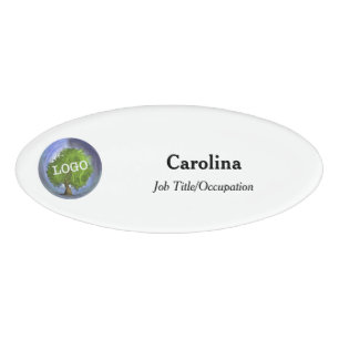 Business Logo Company Magnetic Oval Name Tag