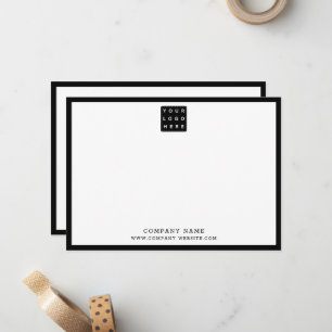 Business Logo Company Name Black Border 5x7 Card