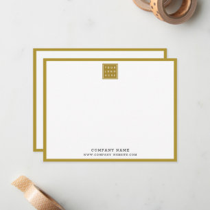 Business Logo Company Name Gold Border Card