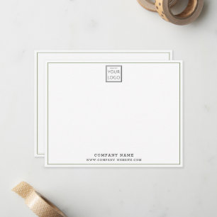 Business Logo Company Name Olive Green Border Card