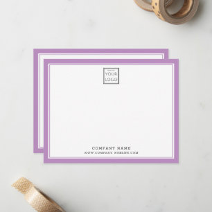 Business Logo Company Name Purple Two Border Card