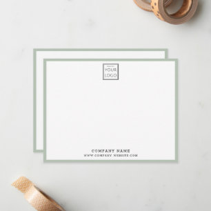 Business Logo Company Name Sage Green Border Card