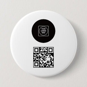 Business Logo Company Promotional QR Code Design 7.5 Cm Round Badge