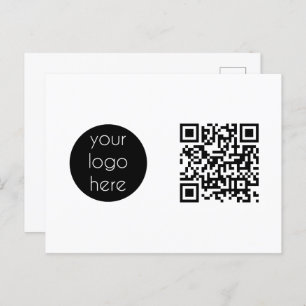 Business Logo Company Promotional QR Code Holiday Postcard