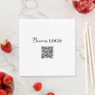 Business Logo Company Promotional QR Code Napkin