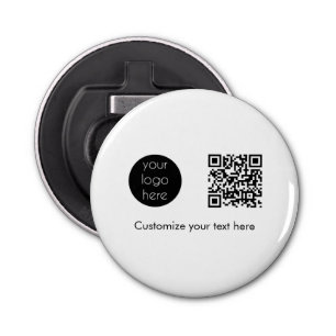 Business Logo Company Promotional QR Code Text Bottle Opener