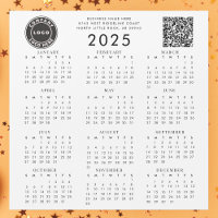 Business Logo Company QR Code 2025 Calendar