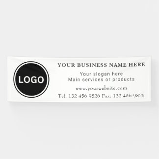 Business Logo Contact Information Simple Editable Banner