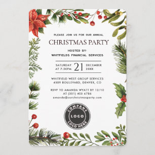 Business Logo Corporate Christmas Party Invitation