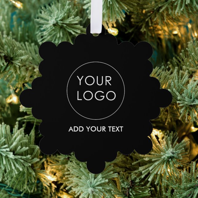 Business Logo Corporate Company Black Tree Decoration Card (Insitu (Tree))