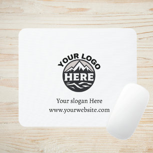 Business Logo Corporate Company Branded White  Mouse Pad