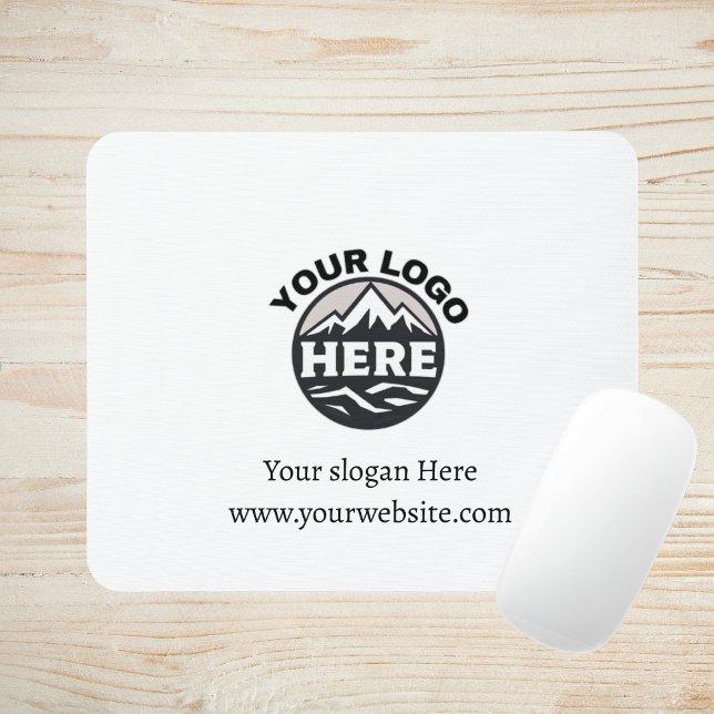 Business Logo Corporate Company Branded White  Mouse Pad (Creator Uploaded)