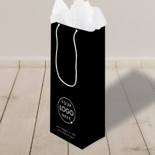 Business Logo   Corporate Company Minimalist Wine Gift Bag