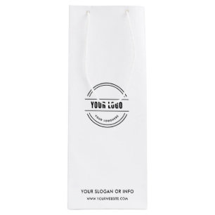 Business Logo Corporate Company Minimalist Wine Wine Gift Bag