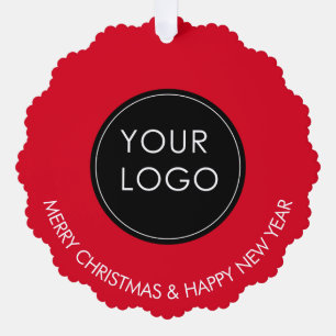 Business Logo Corporate Company Red Tree Decoration Card