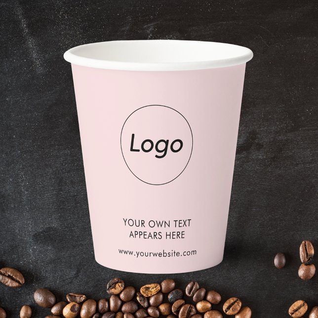 Business Logo Corporate Company simple Pink Paper Cups (Creator Uploaded)