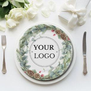 Business Logo Corporate Modern Paper Plate