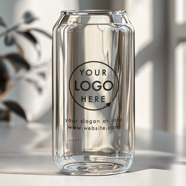 Business Logo Corporate Promotional Modern Minimal Can Glass (Creator Uploaded)