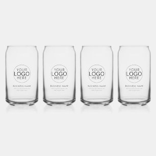 Business Logo Corporate Promotional Swag Custom Can Glass