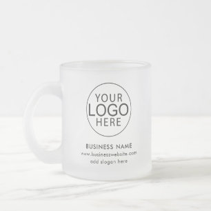 Business Logo Corporate Promotional Swag Custom Frosted Glass Coffee Mug