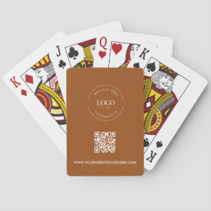 Business LOGO Corporate QR CODE Orange terracotta Playing Cards