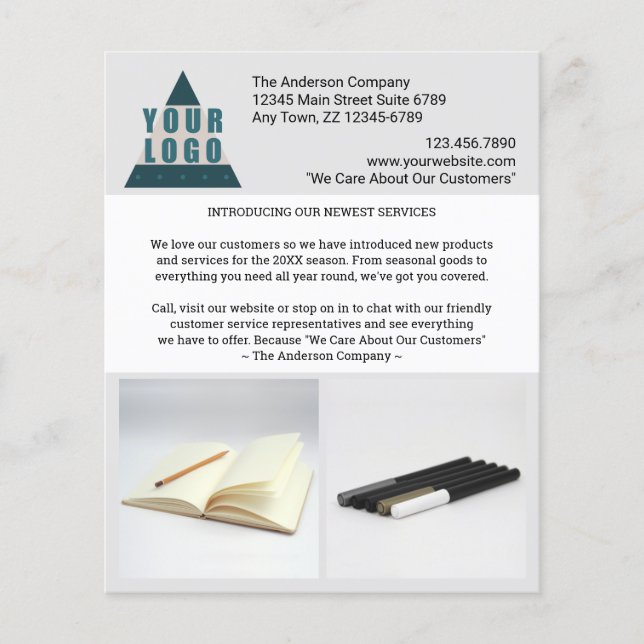 Business Logo Create Your Own Marketing 2 Photo Flyer (Front)