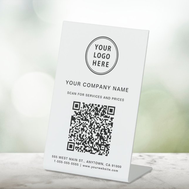 Business Logo Create Your QR Code Pedestal Sign (Creator Uploaded)