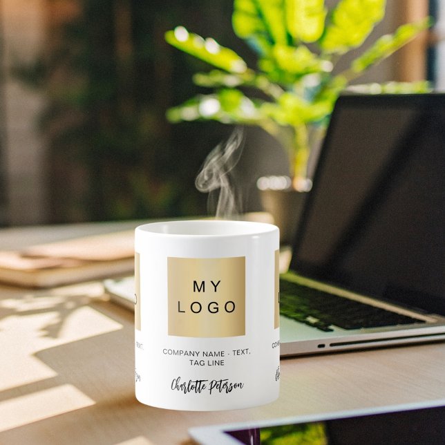 Business logo custom brand colour name script coffee mug (Creator Uploaded)