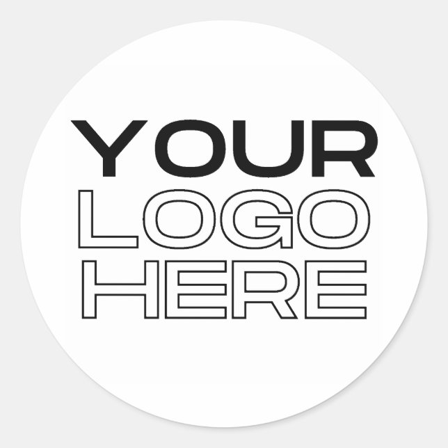 Business Logo Custom Classic Round Sticker (Front)