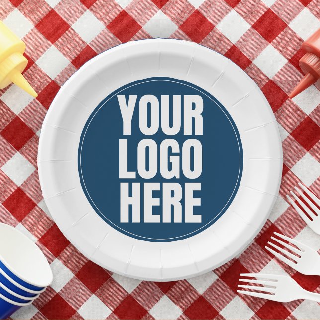 Business Logo Custom Company Photo Paper Plate (diy custom business logo paper plates)