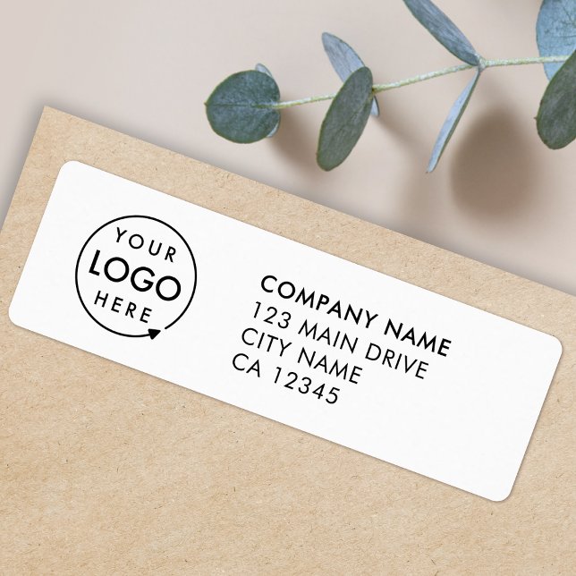 Business Logo | Custom Company Return Address (Minimal white return address labels for your business - simple, professional & easy to customize)