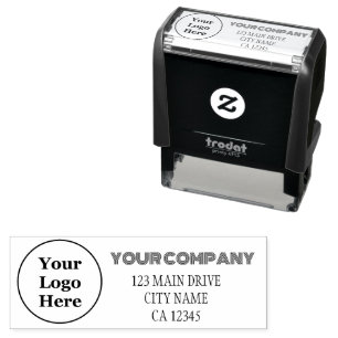 Business Logo   Custom Company Return Address Self-inking Stamp