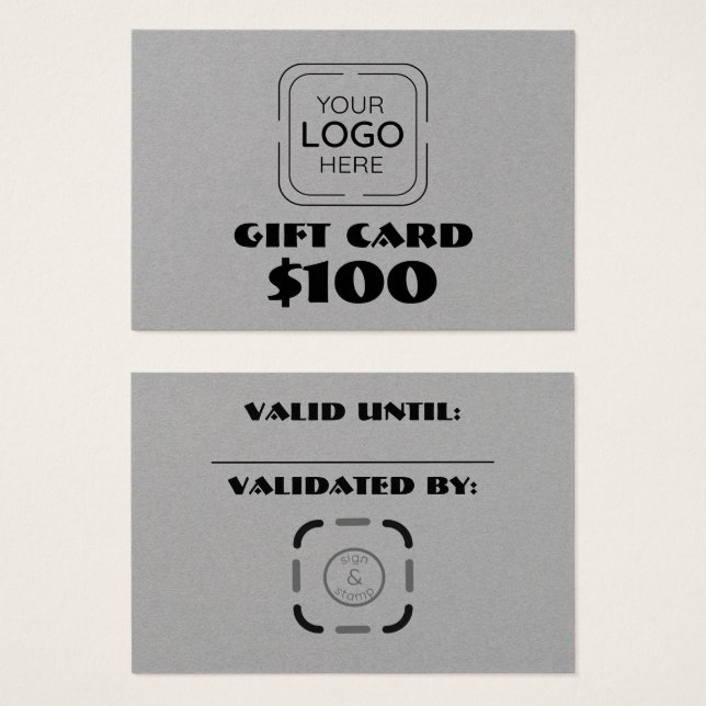 Business Logo Custom Gift Card (Front & Back)