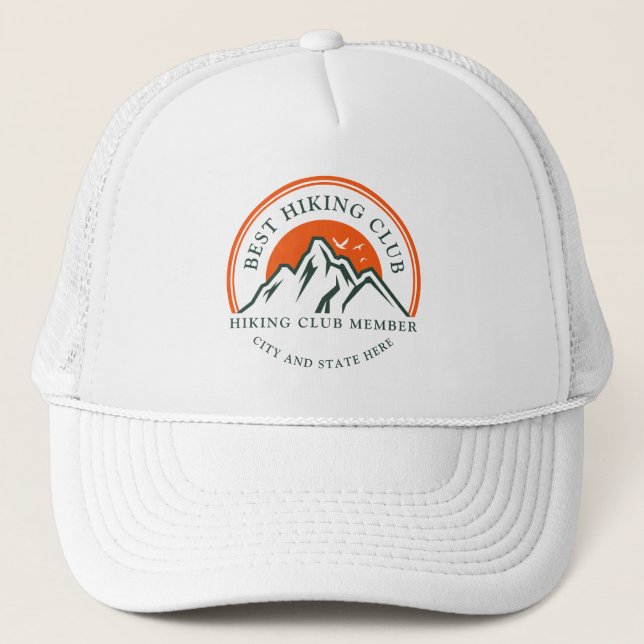 Business Logo Custom Name Employees Swag Trucker Hat (Front)