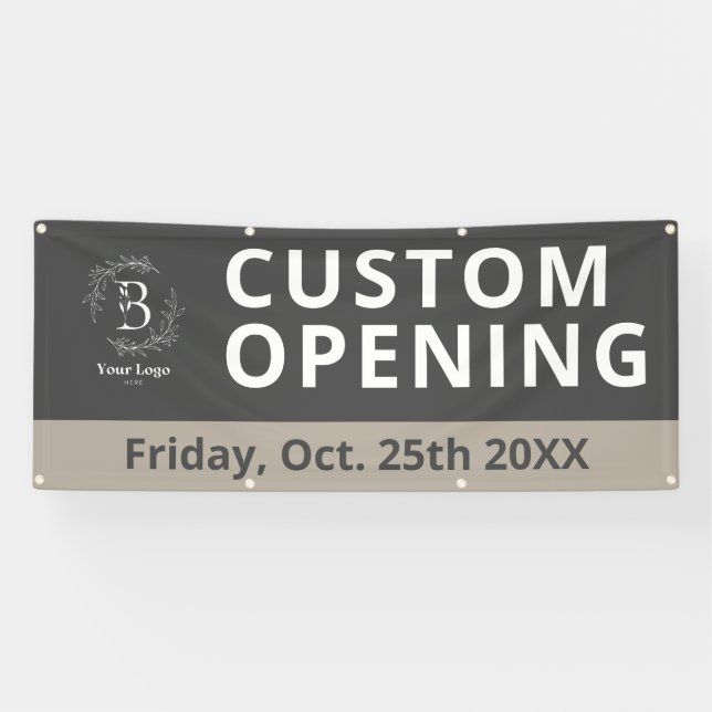 Business Logo Custom Opening Outdoor Banner Sign (Horizontal)