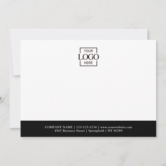 Business Logo Custom Personalised Modern Flat Card (Front)