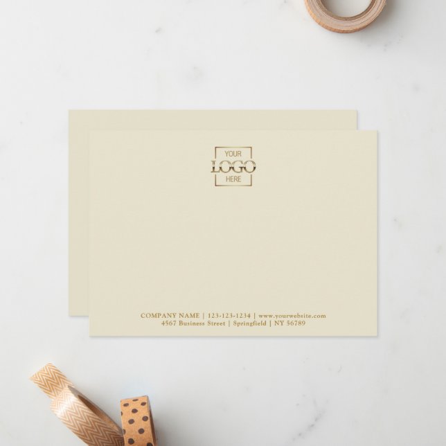 Business Logo Custom Personalized Modern Flat Card (Front/Back In Situ)