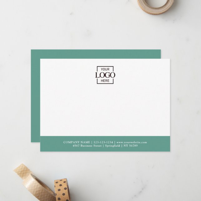 Business Logo Custom Personalized Modern Flat Card (Front/Back In Situ)