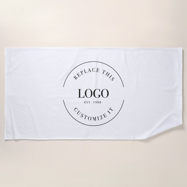 Business logo Custom QR code website professional Beach Towel (Front)